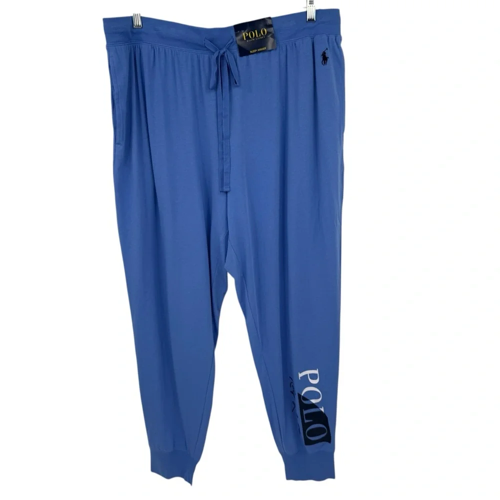 Polo Ralph Lauren Men's 3XLT Tall Lightweight Pajama Sleep Jogger Pants Blue NWT